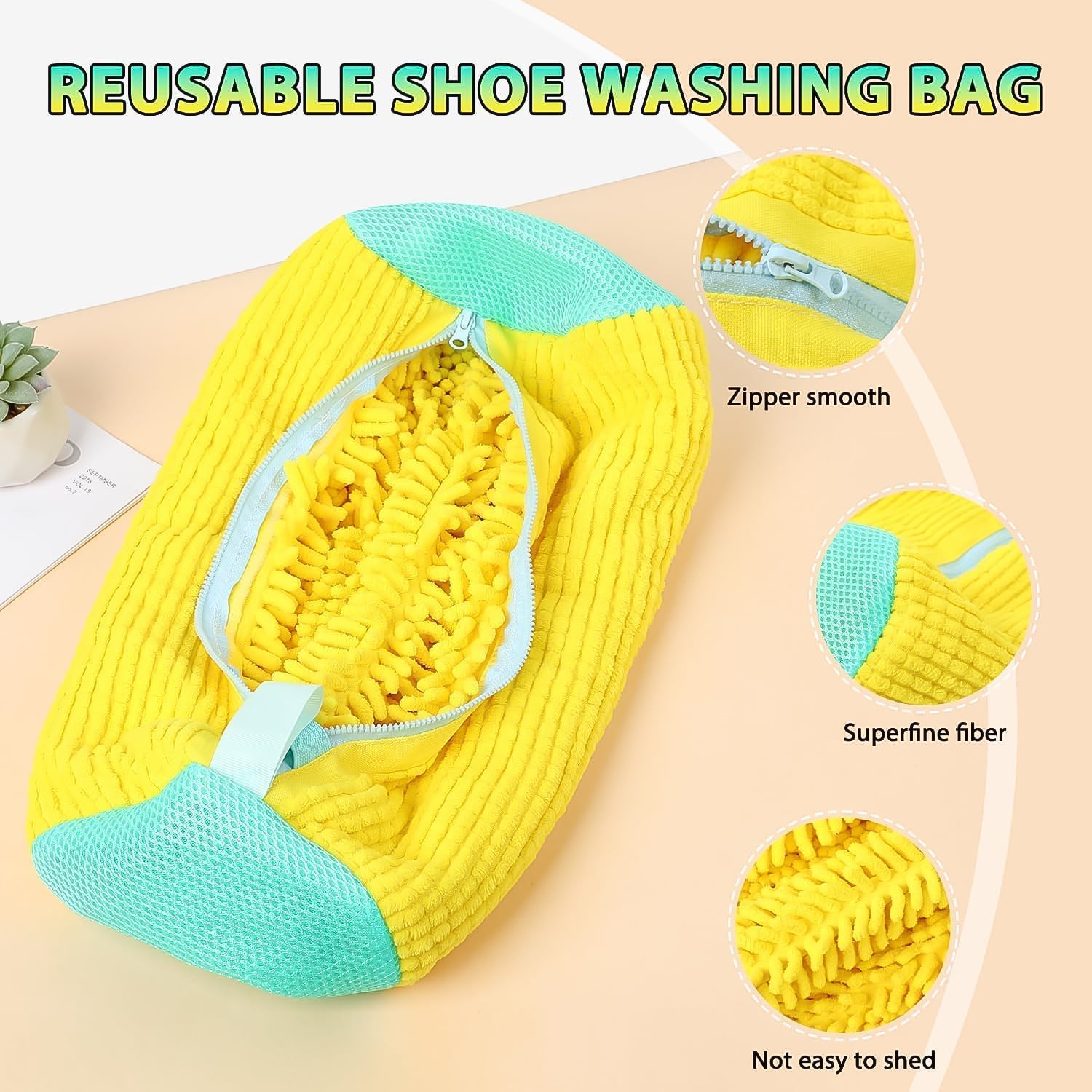 Shoe Washing Machine Bag with Microfiber Chenille Lining & Zipper (1 Pc) Shoe Washing Machine Bag with Microfiber Chenille Lining & Zipper (1 Pc)